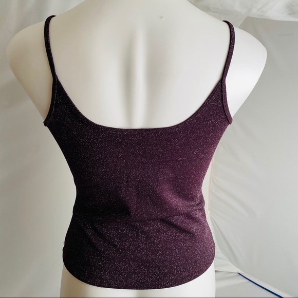 Express Y2K v-neck plum purple top with silver embroidery M - Picture 4 of 7